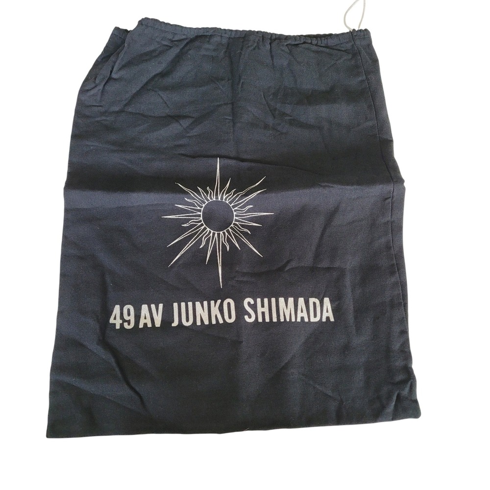 49 AV Junko Shimada Black Cotton Drawstring Dust Bag Large Sun Logo Accessory